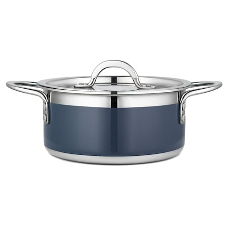 Bon Chef Country French 2 Pot W/Cover 7-3/4 Dia X 3-1/2H 2 Qt 9 Oz - Cobalt Blue 71300-CF2-CB